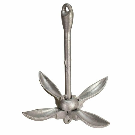 LASTPLAY EXFA13 13 lbs Galvanized Folding & Grapnel Anchor LA3093563